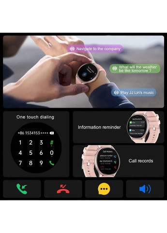 Смарт-годинник ZW60 Pink з тонометром, пульсоксиметром, температура тіла, дзвінки AMOLED екран Lige (367736189)