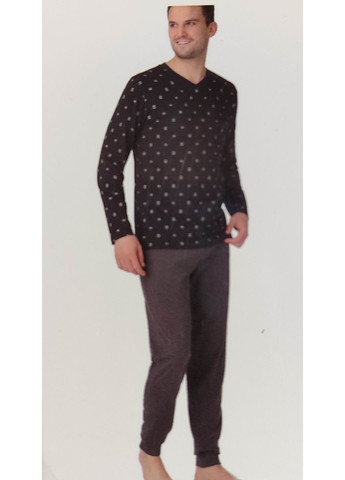 Чоловіча піжама з довгим рукавом nightwear, розмір xxl, чорний No Brand (363819635)