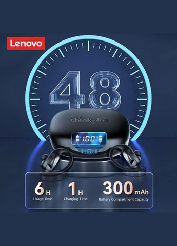 Беспроводные наушники LP75 ThinkPlus Bluetooth 5.3 для iPhone/Android (Black) Lenovo (297869180)