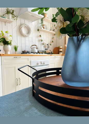 Таця Garret Plus металева з дерев'яною основою Nice & Cozy Metal Tray (280916352)