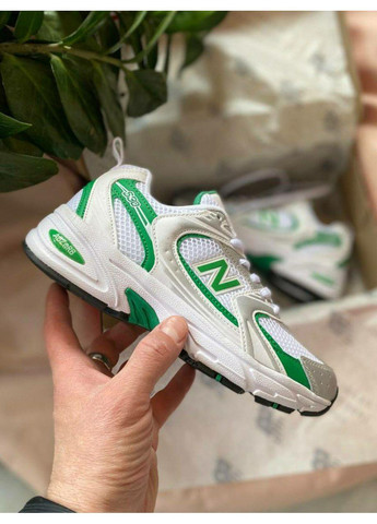 КРОССОВКИ ЖЕНСКИЕ NEW BALANCE 530 WHITE GREEN НЬЮ БЕЛАНС 530 No Brand серые демисезоны (368885437)
