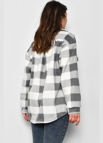 Сорочка жіноча флісова в клітинку сірого кольору Let's Shop (285779260)