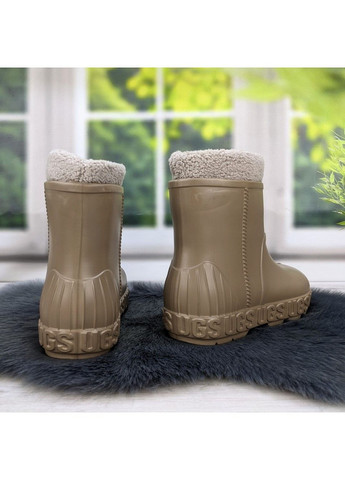 Зимние сапоги женские пена бежевые с меховой вставкой Gipanis
