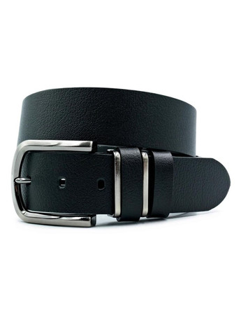 Шкіряний чоловічий ремінь 3,8 х 105-125 см Чорний Weatro (322594545)