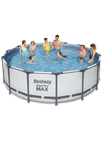 Бассейн каркасный 18в1 56438, 457 x 122 см + пузырьковая машина Bestway (329200685)