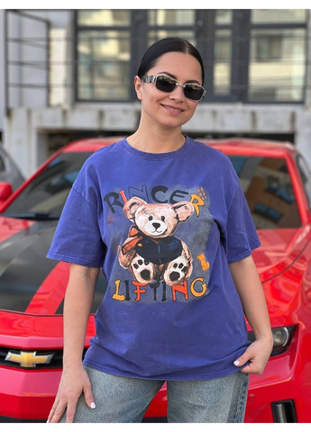 Футболка жіноча YIGOU 76 тай-дай з ведмедиком оверсайз No Brand - (329417453)