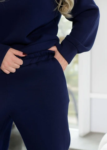 Спортивний костюм жіночий зимовий з тринитки на флісі з худі No Brand (367959729)