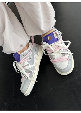 Серые демисезонные кроссовки мужские nike dunk x off white grey найк сб данк No Brand