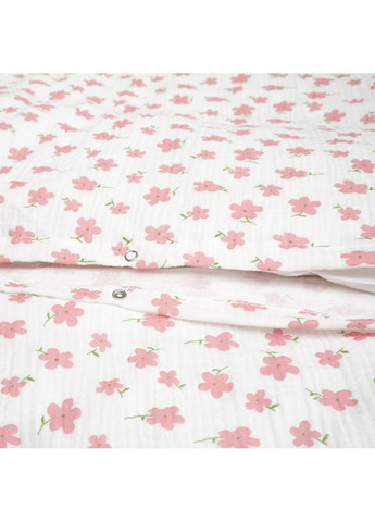 Комплект постільної білизни Muslin Print Flowers, 4 предмети, білий з рожевим () Twins 3031-TMP-08 (362080852)