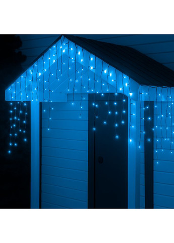 Новогодняя гирлянда уличная Бахрома 6 м 105 LED белый провод Синий 6МWBL (A-040568) Garlando (366239142)