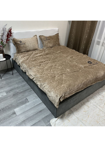Настоящий Hygge! Постельное белье велюр полуторное кофейного цвета. Мягкость и тепло. Простынь на резинке. No Brand (370278946)