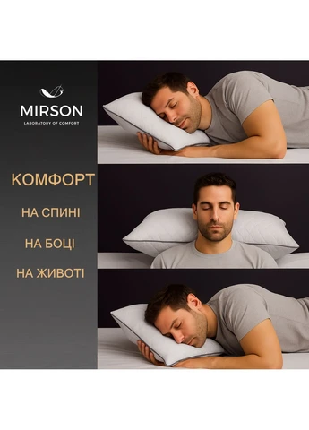 Подушка ортопедична лита №6062 Steep Line Silver MEN 59*43*12 см 590*430*120 Classic Mirson (397365589)