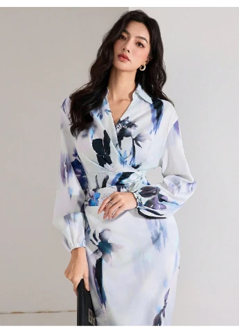 Фиолетовое платье SHEIN тай-дай