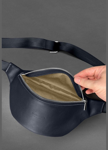 Кожаная поясная сумка-бананка Kanny синяя (A-028817) BlankNote (327874198)