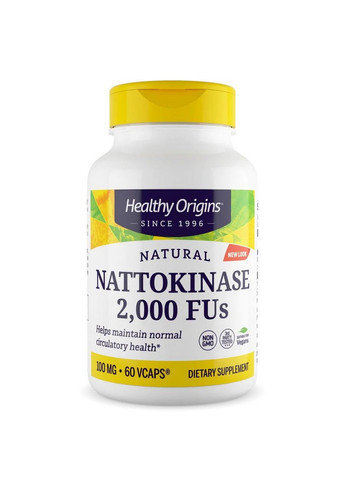 Натуральная добавка Nattokinase 100 mg, 60 вегакапсул Healthy Origins (294926147)