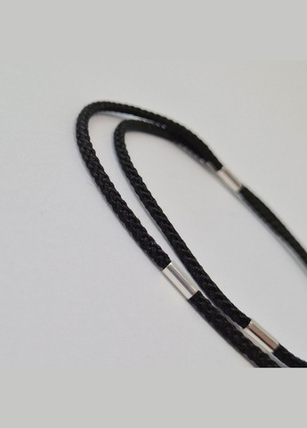 Ювелирный шелковый черный шнурок 2 мм со вставками см серебро 925 пробы арт.660 2.56г No Brand (340108440)