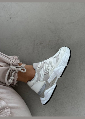 Жіночі кросівки в стилі New balance біло сірий колір натуральна шкіра замш сітка No Brand білі демісезони (346122903)