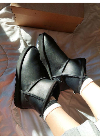 Жіночі Уггі UGG Classic Mini Black Leather (Шкіра) (366197064)