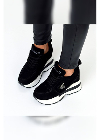 Сникерсы женские черные кроссовки на высокой подошве на платформе еко замша на танкетке Viki Снікерси чёрные лето (369003711)