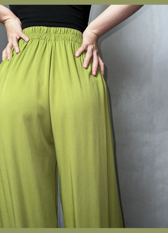 Жіночі вільні штани з поясом на резинці авокадо MKAZ64-5 46 Modna KAZKA (276650158)