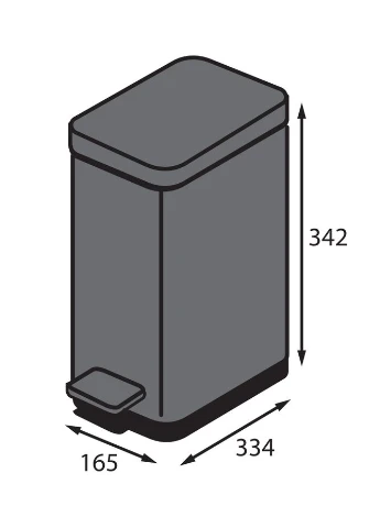Відро для сміття з плавним закриттям прямокутне TC-010210-07 10 л (KR5599) KOER (388159017)