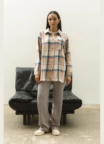 Голубой кэжуал рубашка в клетку Seventeen с длинным рукавом