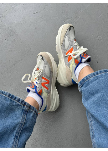 КРОСІВКИ ЖІНОЧІ NEW BALANCE 990 V6 BEIGE / BLUE / ORANGE НЬЮ БЕЛАНС 990 V6 No Brand бежеві демісезони (367176410)