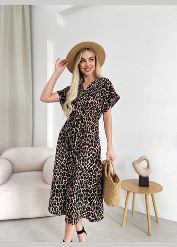 Черное платье Украина леопардовый