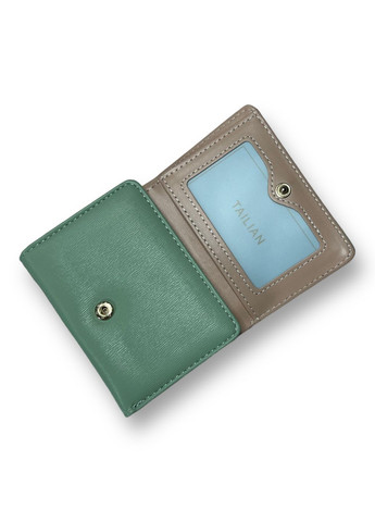 Жіночий гаманець екошкіра 1 відділення для купюр та 7 відділень для карток розмір:10,5*9*3 см зелений Tailian (268995042)