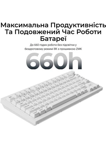 Клавіатура V1 Ultra Red Switch White RGB (V1U-F1-UA) Keychron (399518439)