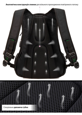 Подростковый рюкзак с ортопедической спинкой с usb портом для парней для студентов (91-19) Winner (293504209)