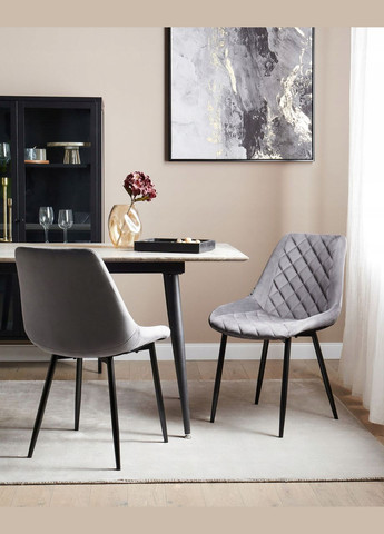 Обідній стілець Lagos велюровий чорний. Стиль - гламур No Brand (347311602)