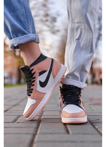КРОСІВКИ ЖІНОЧІ NIKE AIR JORDAN 1 RETRO MID PEACH FUR НАЙК АІР ДЖОРДАН No Brand білі зими (368884580)