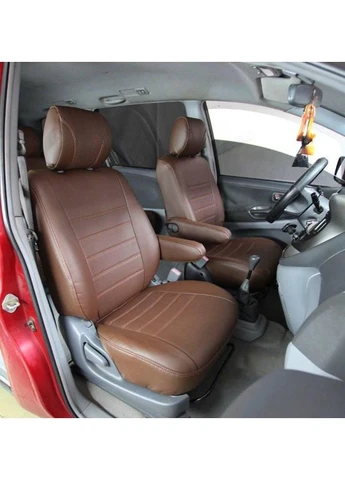 Авточехлы Volkswagen Touran 2003-2010 (Экокожа) Без столиков Чехлы в салон Коричневые EMC-ELEGANT EMC ELEGANT (398182497)