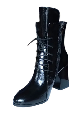 Черные демисезонная ботильоны кожаные No Brand