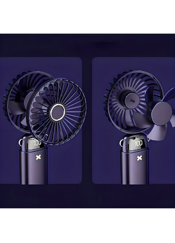 Мини аккумуляторный вентилятор с подставкой для телефона регулировкой скорости функцией наклона 6000 мАч (480165-Prob) Синий Unbranded (330171172)