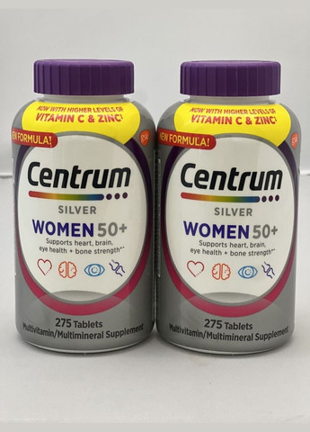 Витаминноминеральный комплекс для женщин старше 50 лет Silver Adults Women 50+ (275 таблеток на 275 дней) Centrum (280265932)