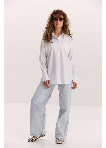 Жіноча сорочка оверсайз жовта з розрізами на ґудзиках з боків Arjen (353306017)