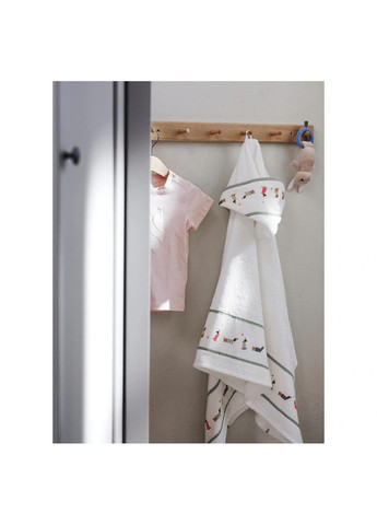 IKEA рушник дитячий з капюшоном ікеа drömslott 60х125 см (90526376) білий виробництво -
