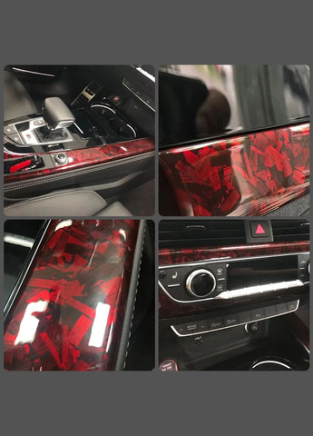 Защитная виниловая плёнка для авто мотоцикла 10×150 см Flower Carbon Red No Brand (350202698)