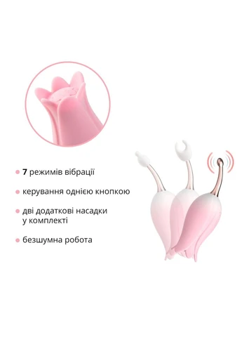 Ультразвуковий вібратор для клітора Bloom Ultrasonic Clitoris, 2 доп насадки Otouch (383082676)