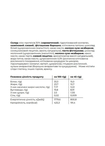 Протеиновые батончики Space Bite - 10x45g Pistachio Spacefood (330984795)