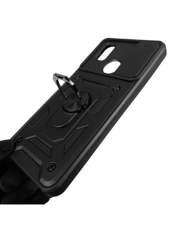 Чохол для Blade A51 броньований з кільцем зі шторкою на камеру на зте блейд а51 чорний rg1 ZTE (366020126)