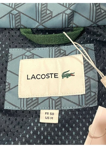Синя демісезонна чоловіча куртка олімпійка монограм No Brand Lacoste Monogram Track Jacket Limestone