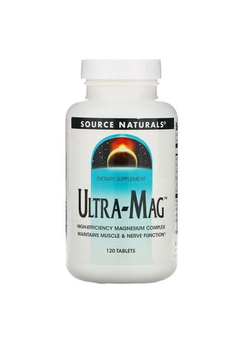 Ультра Магний 400 мг UltraMag для сердца и мышц 120 таблеток Source Naturals (268664270)