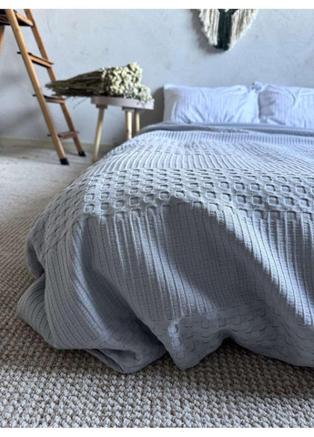 Покривало Марокко вафельне бавовняне сірого кольору ZEINTEX (315347192)