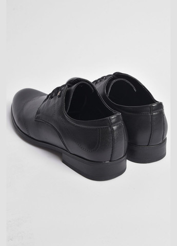 Черные туфли подростковые для мальчика черного цвета без шнурков Let's Shop