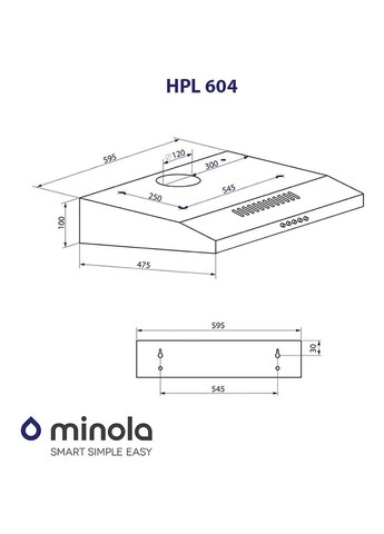 Витяжка HPL 604 WH MINOLA (306732666)