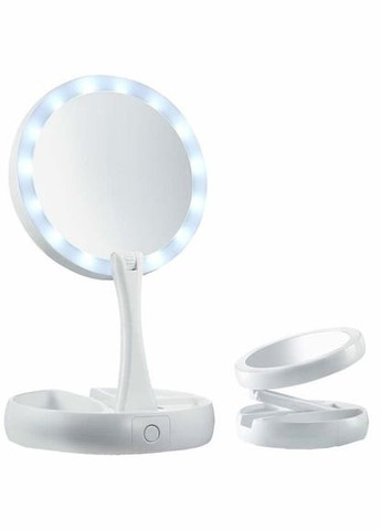Дзеркало з підсвічуванням 2 в 1 кругле My Fold AWAY два варіанти з різних боків 1х та збільшення 10х Good Idea (315725126)