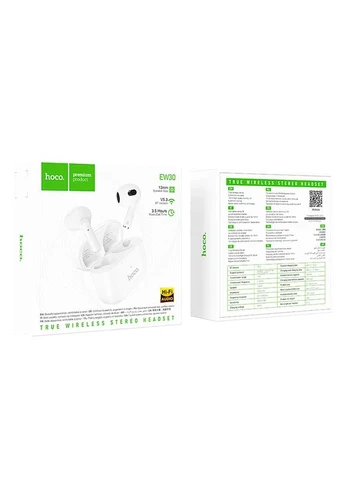 Беспроводные наушники TWS White Hoco EW30 Intelligent (388345494)